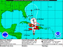 The projected path of Hurricane Matthew as of 2100 UTC on October 2. [NOAA graphic]